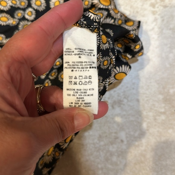 Free People Phoebe Daisy Print Satin Mini Skirt 4 Hippie Boho - Picture 6 of 6